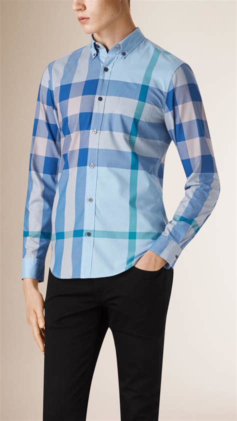 men blue burberry shirt|men's Burberry shirts on sale.